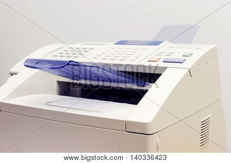close up on fax machine for design