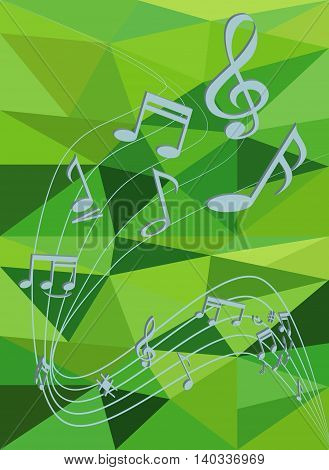 Stock Photo - Blue abstract background with music notes