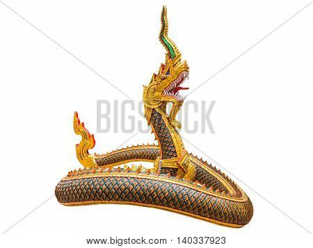 the Serpent statue isolate on white background