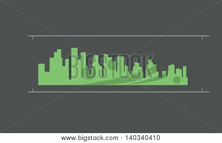 Silhouette of design city vector stock collection