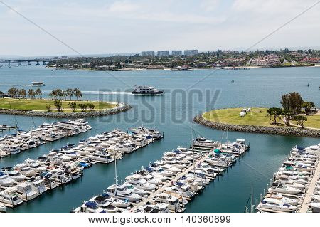 Many Yachts at the San Diego Marina