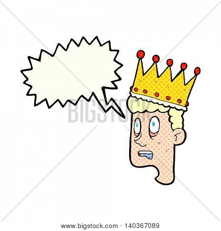 freehand drawn comic book speech bubble cartoon idiot prince
