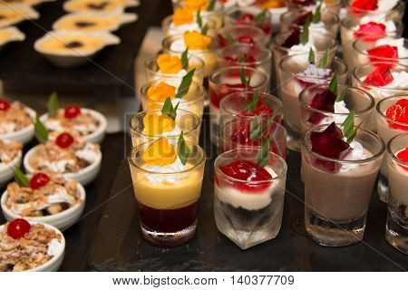 A delicious Mini in glass dessert station