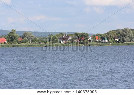 Countryside landscape with lake