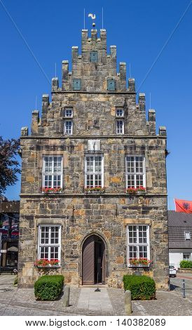 SCHUTTORF, GERMANY - JULY 19, 2016: Historical town hall in the center of Schuttorf, Germany