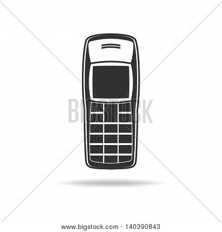 Vector icon of the legendary mobile phone. Retro cell phone icon. Most popular cell phone vector icon.