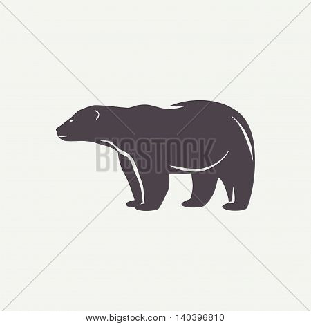 Polar bear symbol. Animal silhouette in vector