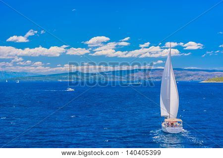 Adriatic sea is famous touristic destination for numerous sailboats from Europe, Croatia.