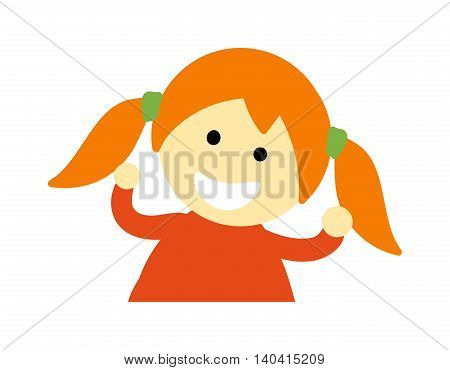 Cute baby kid girl and cute child character vector. Cute girl beautiful fashion young female and cute girl dress kid love child. Cute girl dress kid love child and cute happy girl. Cartoon character.