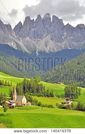 Church in beautiful valley of Trentino, Italy