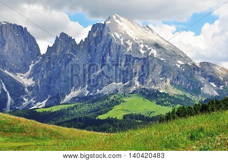 Amazing landscape in Dolomites mountains, italian Alps