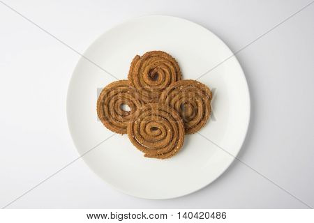 traditional indian snack chakli, chakali or murukku