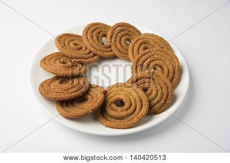 traditional indian snack chakli, chakali or murukku