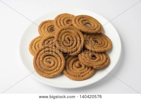 traditional indian snack chakli, chakali or murukku