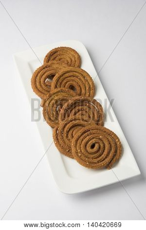 traditional indian snack chakli, chakali or murukku