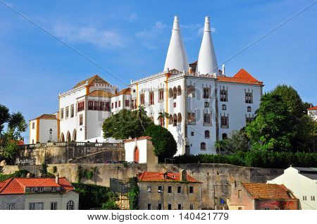 National palace of Sintra old town, Portugal