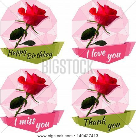 Greeting card with a picture of a rose.