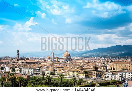 FLORENCE, ITALY - July 25, 2016. Street view of Old Town Florence Tuscany, Italy. is the capital city of the Italian region of Tuscany, with approximately 382,000 inhabitants