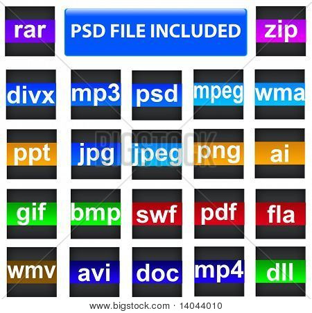 File format icon set