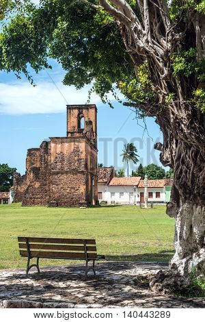 Matriz Church Ruins In The Historic City Of Alcantara Near Sao Luis, Maranhao State, Brazil