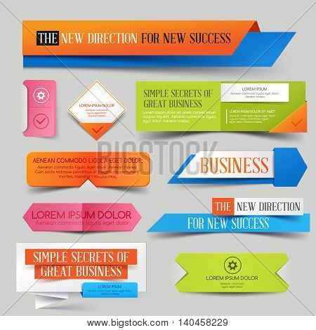 Set of Website Banner. Vector illustration. Sale Discount Styled