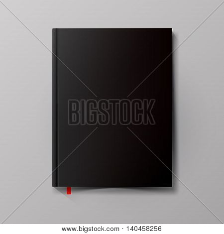 Black blank book cover. Net book template. Vector illustration