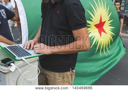 Kurdish Activists Protesting In Milan, Italy