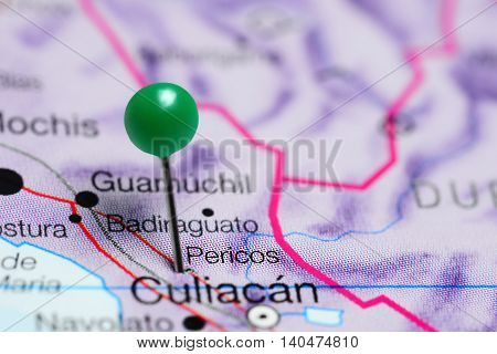 Pericos pinned on a map of Mexico