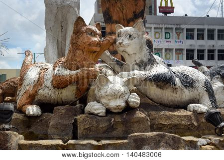 Cats Monument At Center Of Kuching