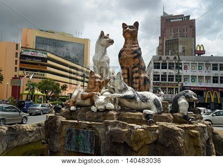 Cats Monument At Center Of Kuching