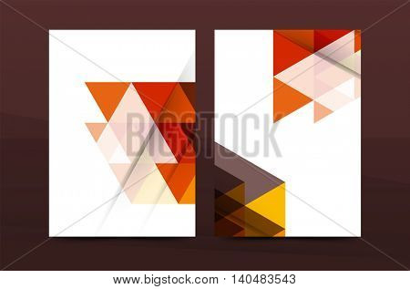 Colorful fresh business A4 cover template - flyer, brochure, book cover and annual report. Geometric design abstract background