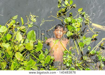 Children Taking Bath