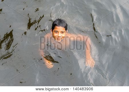 Children Taking Bath
