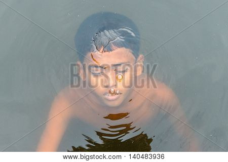 Children Taking Bath