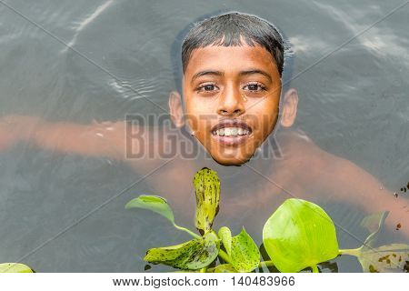 Children Taking Bath