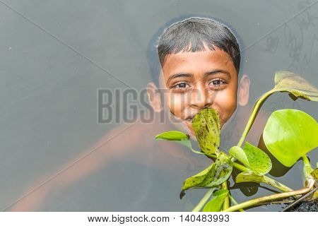 Children Taking Bath