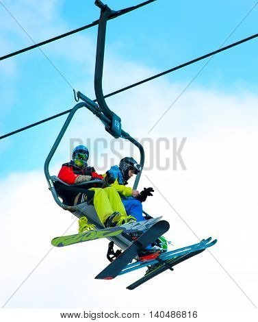 Cableway On Ski Resort