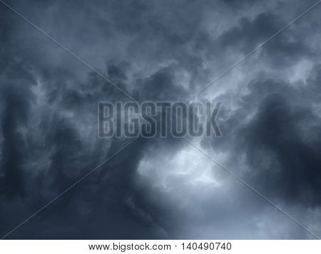stormy weather and dangerous navy blue clouds