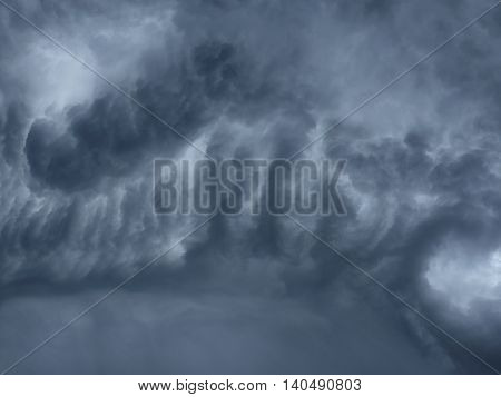 stormy weather and dangerous navy blue clouds