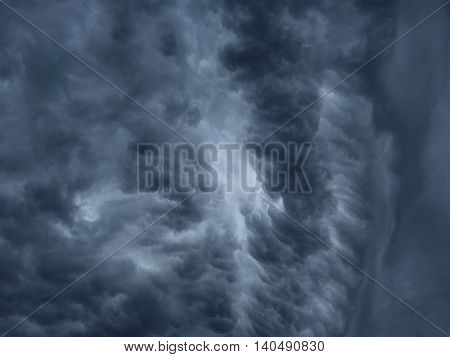 stormy weather and dangerous navy blue clouds
