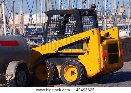 a small front-end loader at the port