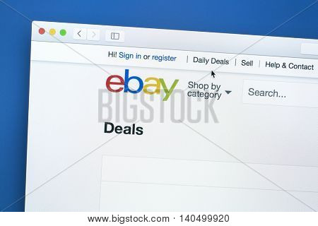 Ostersund, Sweden - July 30, 2016: ebay website on a computer screen. eBay is an americanÃÂ multinational corporationÃÂ and e-commerceÃÂ company
