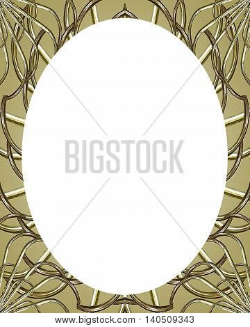 Circle White Frame Background With Decorated Borders