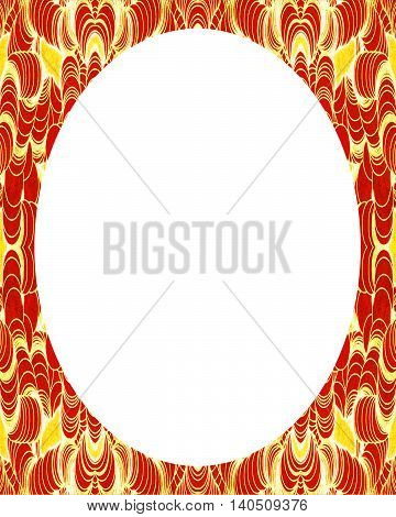 Circle White Frame Background With Decorated Borders