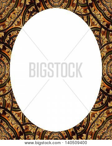 Circle White Frame Background With Decorated Borders