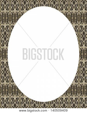 Circle White Frame Background With Decorated Borders