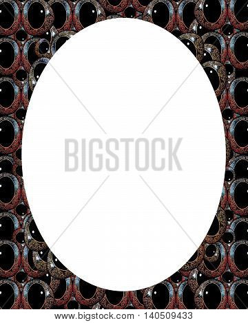 Circle White Frame Background With Decorated Borders