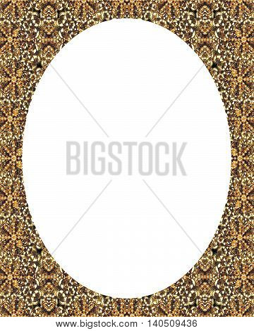 Circle White Frame Background With Decorated Borders