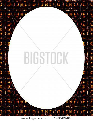 Circle White Frame Background With Decorated Borders