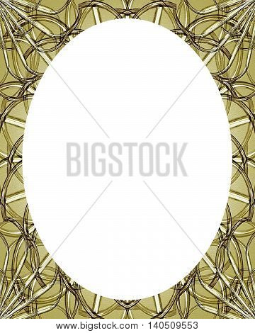 Circle White Frame Background With Decorated Borders